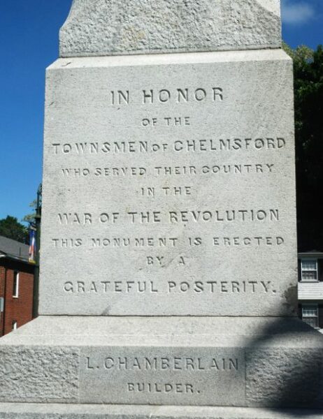 CHELMSFORD REVOLUTIONARY WAR MONUMENT SIDE A