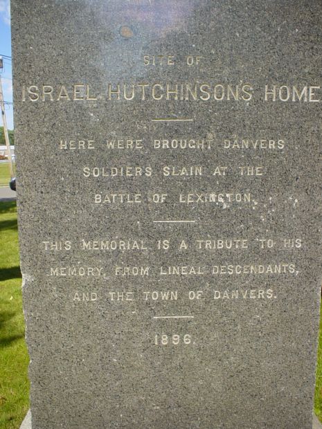 ISRAEL HUTCHINSON REVOLUTIONARY WAR MEMORIAL BACK