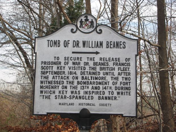 TOMB OF DR. WILLIAM BEANES MEMORIAL MARKER
