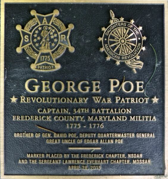GEORGE POE REVOLUTIONARY WAR PATRIOT MEMORIAL PLAQUE