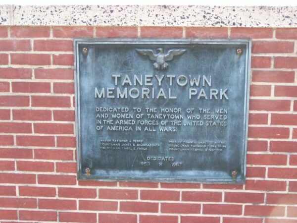 TANEYTOWN MEMORIAL PARK PLAQUE