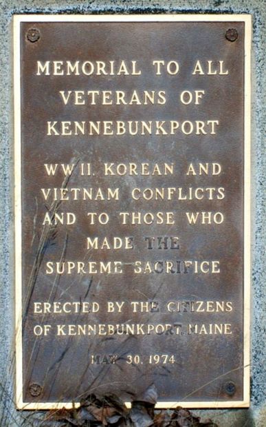 KENNEBUNKPORT ALL VETERANS MEMORIAL PLAQUE