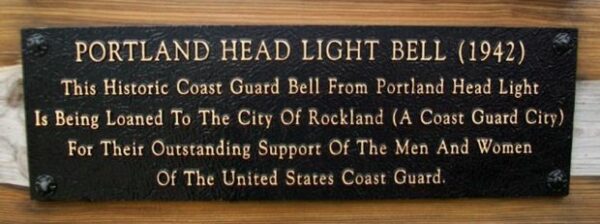PORTLAND HEAD LIGHT BELL MEMORIAL PLAQUE