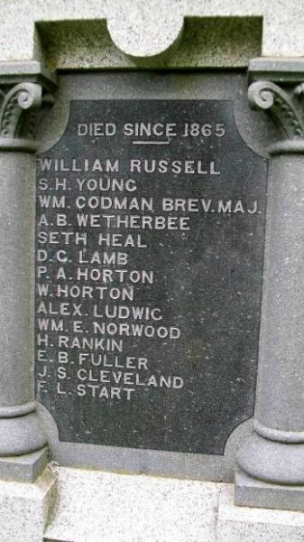 CAMDEN CIVIL WAR MEMORIAL PLAQUE D