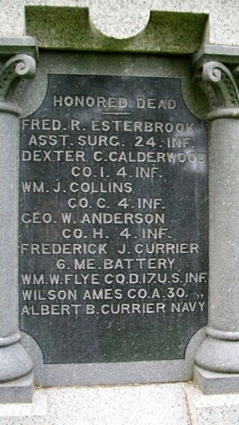 CAMDEN CIVIL WAR MEMORIAL PLAQUE B