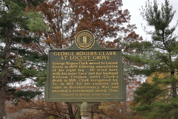 GEORGE ROGERS CLARK AT LOCUST GROVE MEMORIAL MARKER