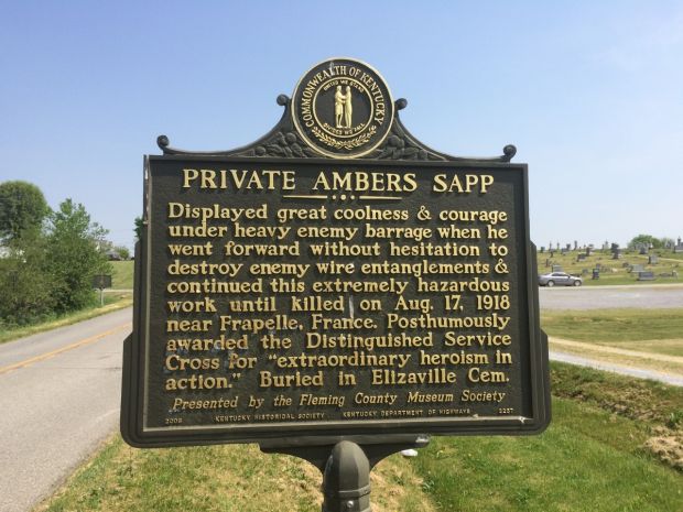 PRIVATE AMBERS SAPP WAR MEMORIAL MARKER