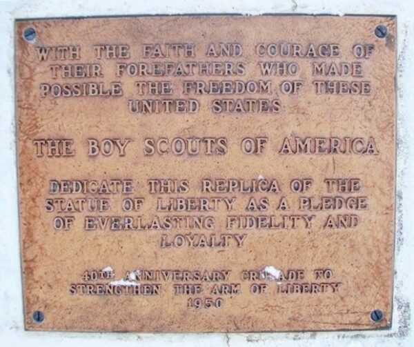 WASHINGTON, KS REPLICA OF THE STATUE OF LIBERTY MEMORIAL PLAQUE