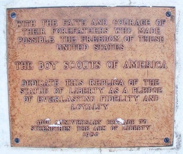 WASHINGTON, KS REPLICA OF THE STATUE OF LIBERTY MEMORIAL PLAQUE