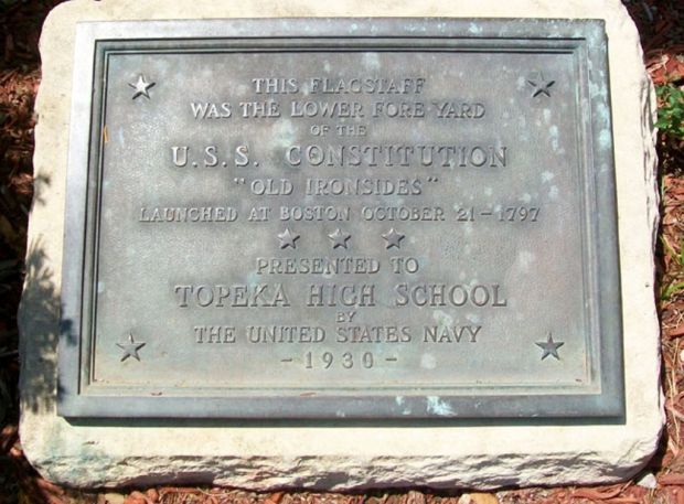 U.S.S. CONSTITUTION LOWER FOREYARD MEMORIAL PLAQUE