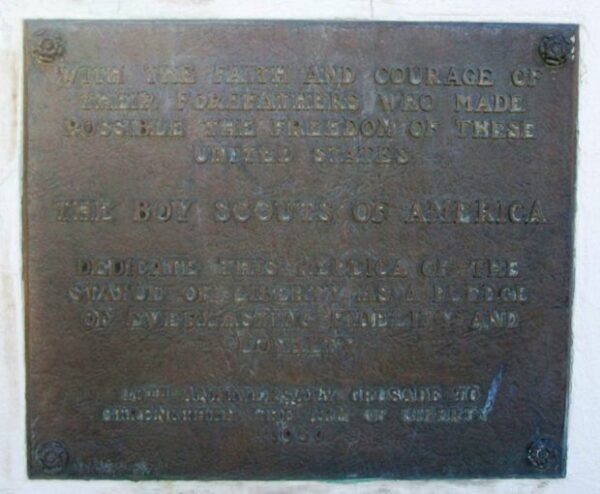 TOPEKA REPLICA OF THE STATUE OF LIBERTY MEMORIAL PLAQUE