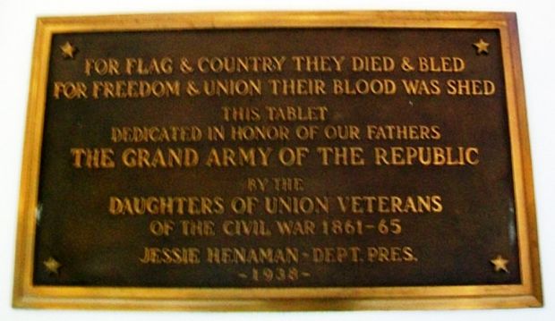 TOPEKA G.A.R. MEMORIAL BUILDING PLAQUE A
