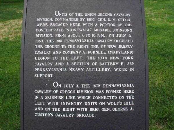 UNION SECOND CAVALRY DIVISION WAR MEMORIAL PLAQUE