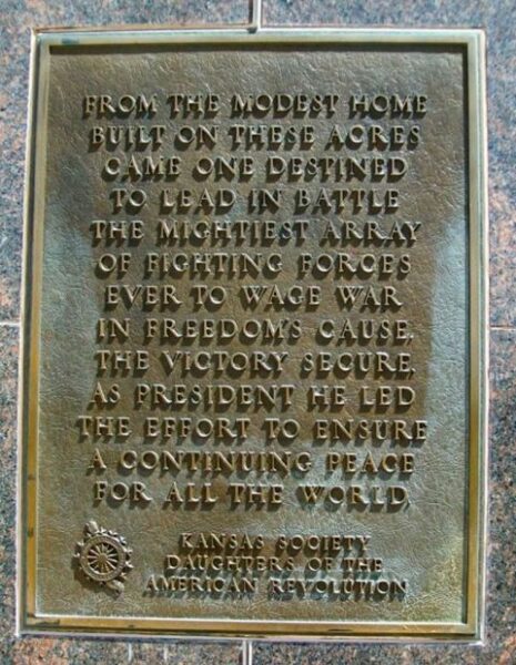 THE EISENHOWER LIBRARY MEMORIAL PLAQUE C