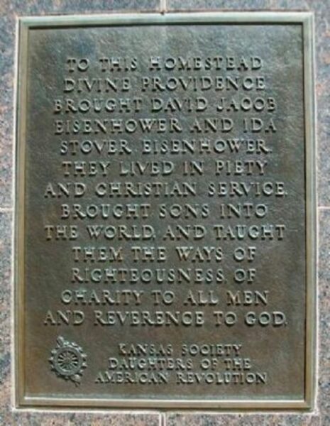 THE EISENHOWER LIBRARY MEMORIAL PLAQUE A