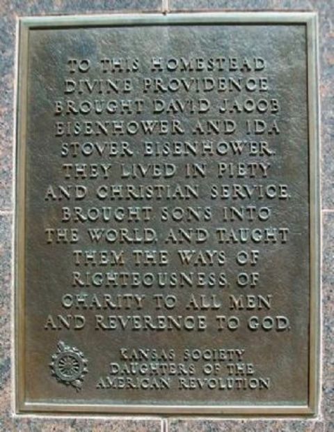 THE EISENHOWER LIBRARY MEMORIAL PLAQUE A