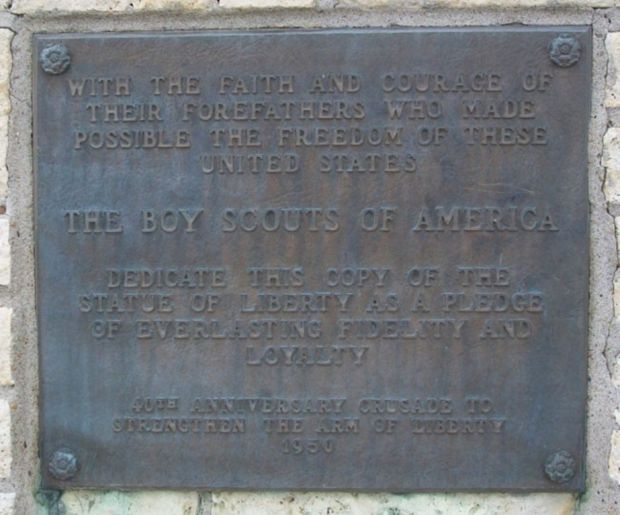 CONCORDIA REPLICA OF THE STATUE OF LIBERTY MEMORIAL PLAQUE