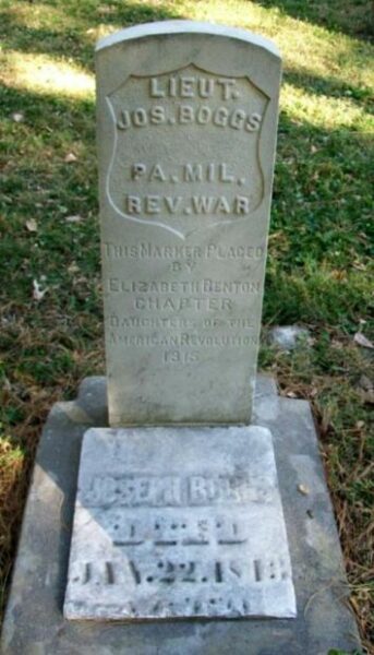 LIEUT. JOS. BOGGS REVOLUTIONARY WAR MEMORIAL CEMETERY STONE