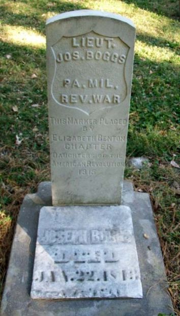 LIEUT. JOS. BOGGS REVOLUTIONARY WAR MEMORIAL CEMETERY STONE