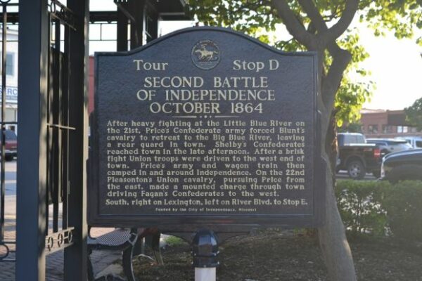 SECOND BATTLE OF INDEPENDENCE OCTOBER 1864 MEMORIAL MARKER
