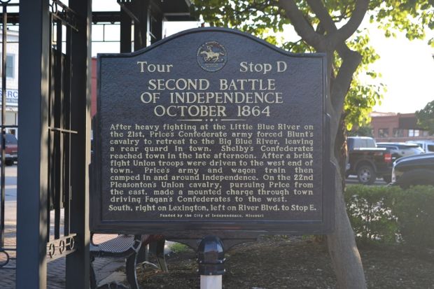 SECOND BATTLE OF INDEPENDENCE OCTOBER 1864 MEMORIAL MARKER