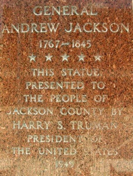 GENERAL ANDREW JACKSON EQUESTRIAN MEMORIAL STONE