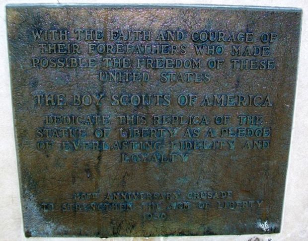 JEFFERSON CITY REPLICA OF THE STATUE OF LIBERTY MEMORIAL PLAQUE