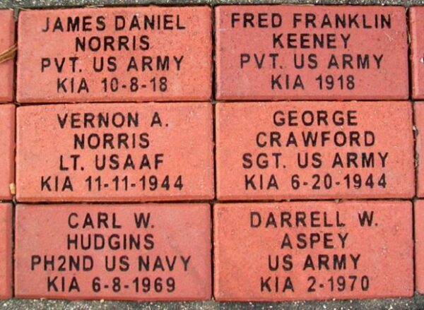 PEACE PARK MEMORIAL BRICKS A