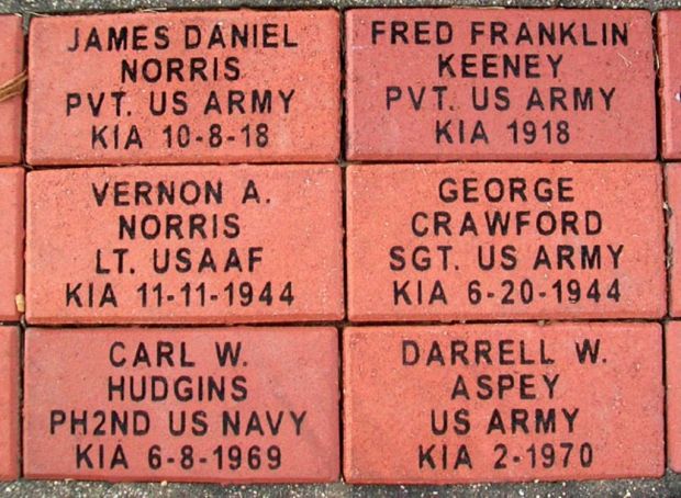 PEACE PARK MEMORIAL BRICKS A