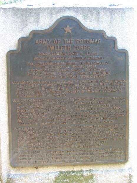TWELFTH CORPS ARMY OF THE POTOMAC WAR MEMORIAL