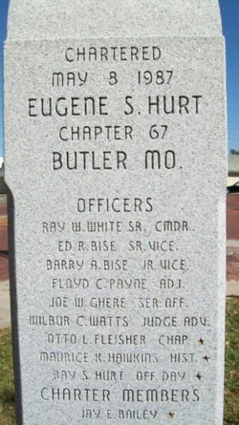EUGENE S. HURT CHAPTER 67 D.A.V. VETERANS MEMORIAL SIDE B