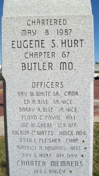 EUGENE S. HURT CHAPTER 67 D.A.V. VETERANS MEMORIAL SIDE B