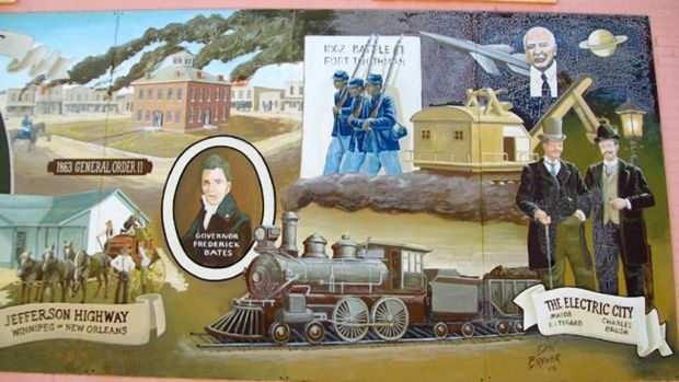 1862 BATTLE AT FORT TOOTHMAN WAR MEMORIAL MURAL