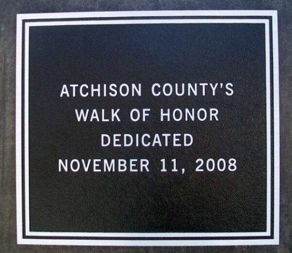 ATCHISON COUNTY WALK OF HONOR MEMORIAL PLAQUE B