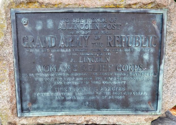 A. LINCOLN POST GRAND ARMY OF THE REPUBLIC MEMORIAL PLAQUE