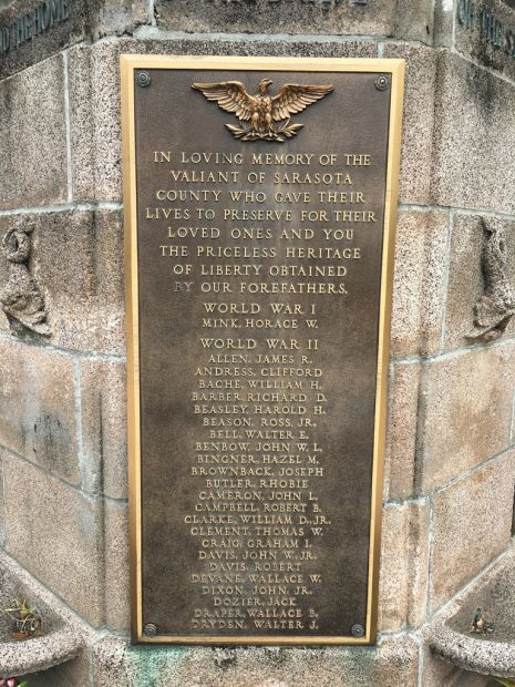 SARASOTA COUNTY WORLD WAR I AND WORLD WAR II MEMORIAL PLAQUE A