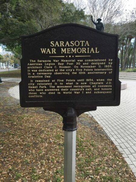 SARASOTA WAR MEMORIAL MARKER