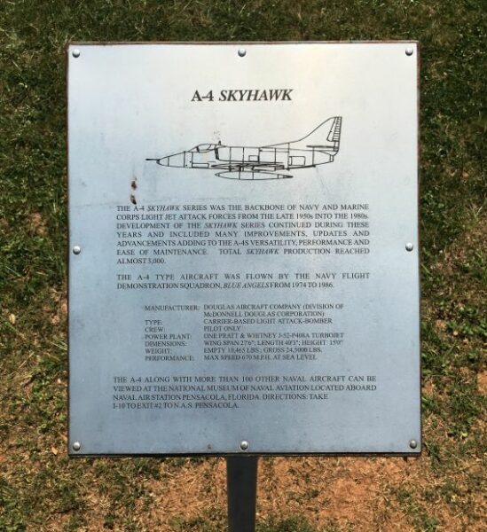 A-4 SKYHAWK MEMORIAL AIRCRAFT PLAQUE A