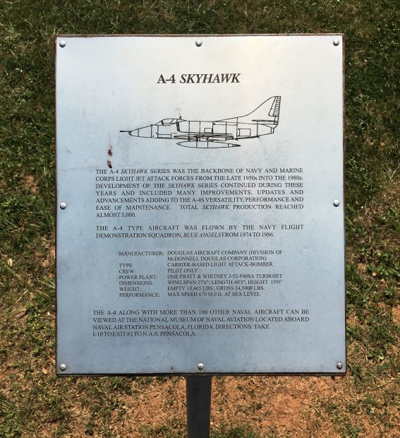 A-4 SKYHAWK MEMORIAL AIRCRAFT PLAQUE A