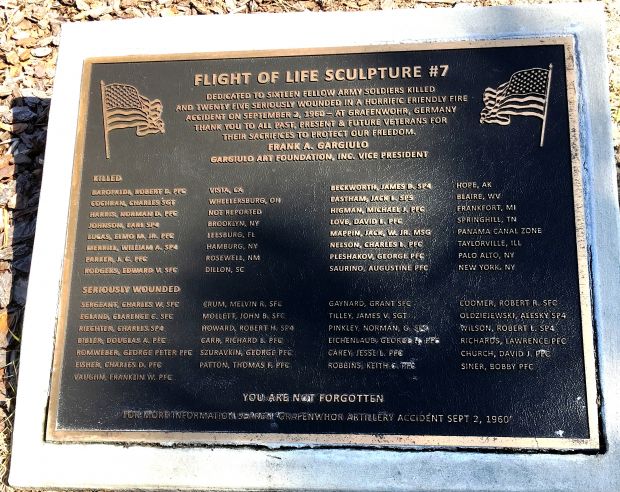 FLIGHT OF LIFE SCULPTURE #7 MEMORIAL PLAQUE