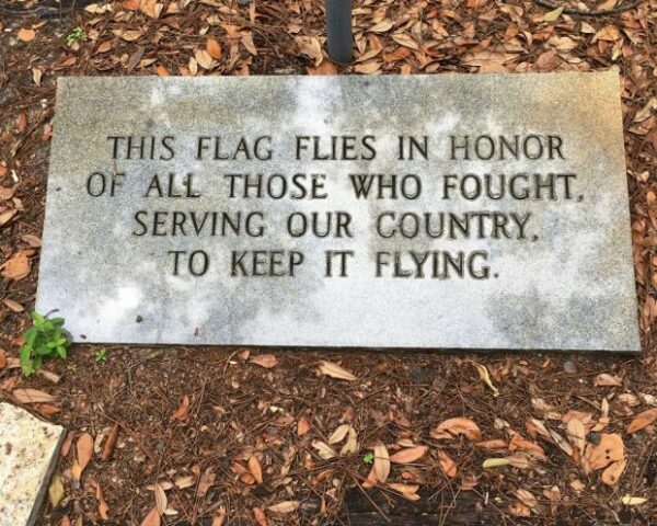 ALL THOSE WHO FOUGHT WAR MEMORIAL FLAGPOLE STONE