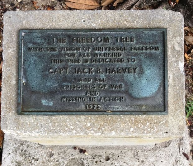 THE FREEDOM TREE CAPT. JACK R. HARVEY MEMORIAL PLAQUE