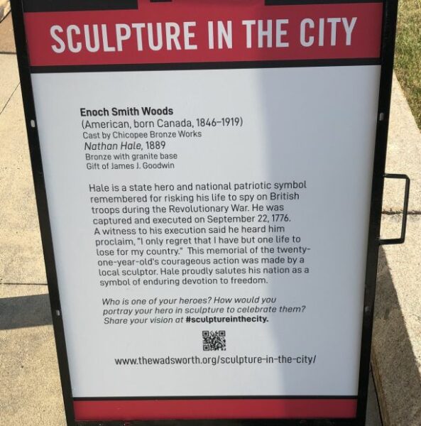 NATHAN HALE, 1889 MEMORIAL PLAQUE