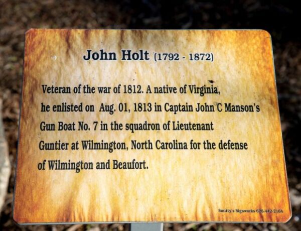 JOHN HOLT (1792-1872) WAR MEMORIAL PLAQUE