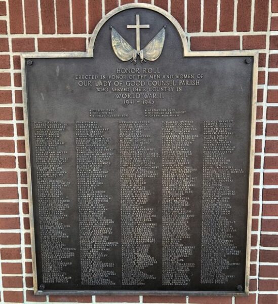 BALTIMORE’S OUR LADY OF GOOD COUNSEL PARISH WORLD WAR II MEMORIAL