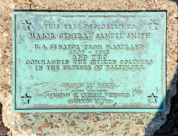 MAJOR GENERAL SAMUEL SMITH WAR MEMORIAL TREE PLAQUE