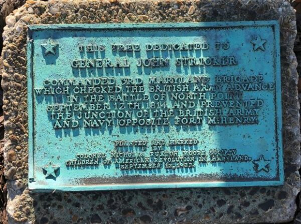 GENERAL JOHN STRICKER WAR MEMORIAL TREE PLAQUE