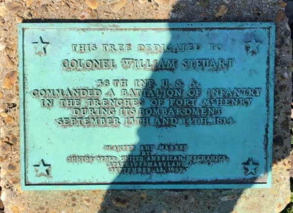COLONEL WILLIAM STEUART WAR MEMORIAL TREE PLAQUE
