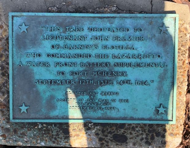 LIEUTENANT JOHN FRAZIER WAR MEMORIAL TREE PLAQUE