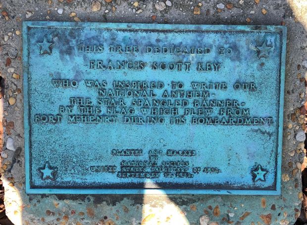 FRANCIS SCOTT KEY WAR MEMORIAL TREE PLAQUE